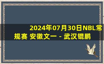 2024年07月30日NBL常规赛 安徽文一 - 武汉锟鹏 全场录像